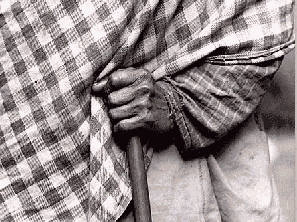 hand and stick